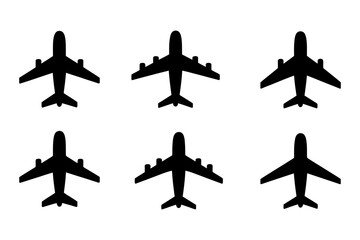 Airplane travel flight vector transportation icons © Apon