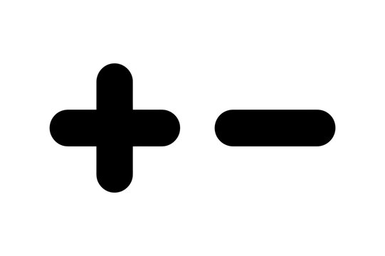 Plus and minus sign addition subtraction math icon
