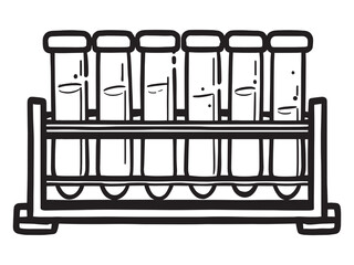 Outline Vector of Test Tube Holder for Laboratory Use