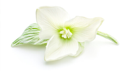 Close-Up Snowdrop Flower on White Background
