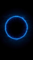 Fototapeta premium Mystical Neon Circle Frame Dark Energy Cosmic Background Abstract Design