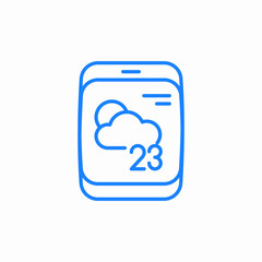 mobile weather forecast icon sign vector