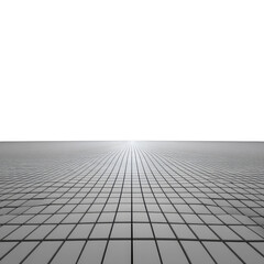 Fototapeta premium Vast, empty grid stretches into horizon, creating sense of infinite space and perspective. monochrome design emphasizes geometric precision and futuristic minimalism