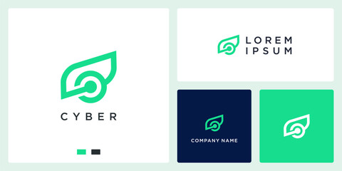 Eye cyber logo design tech