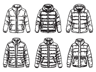 Padded Jacket line art icon minimalist fashion graphic