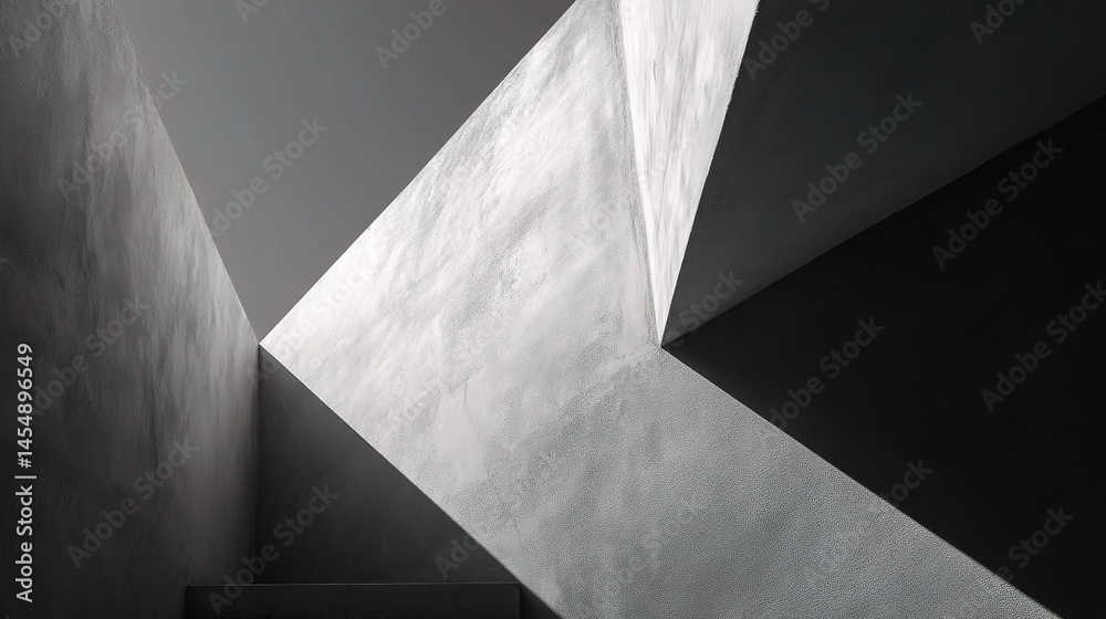 Poster intricate abstract architecture with sharp angles and dynamic light
