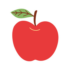 Red apple fruit hand drawn vector illustration