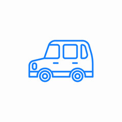 small blue car icon sign vector