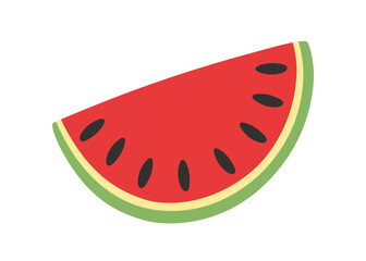 Watermelon half slice fruit vector illustration