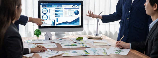 Business data dashboard provide business intelligence analytic for marketing strategy planning brisk with big data set to analyze customer demands and foreseeing business future