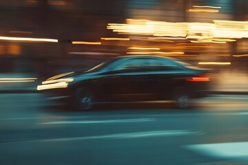 Fototapeta premium blurry shapes in motion panning camera AI generative