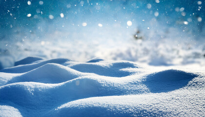 Obraz premium natural winter background with snow drifts and falling snow