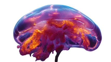 Vibrant Jellyfish Underwater Life Ocean Sea Creature Glowing Tentacles Abstract Art Natur
