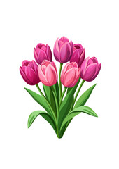 Fototapeta premium bouquet of pink tulips