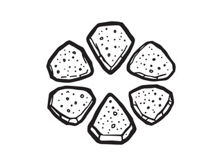 Perlite mineral sketch line art vector illustration