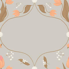 Floral seamless textile pattern with soft colors and natural elements in elegant design