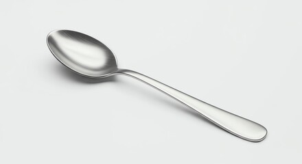 Metal Spoon on White Background