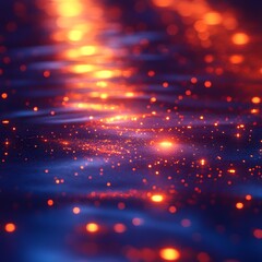 Fototapeta premium A liquid surface shines brightly under the subtle glow of abstraction