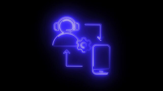 Glowing Neon Knowledge Base Icon, Symbol of Information, Learning, and Expertise.