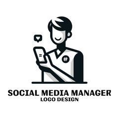 Social Media Manager Vector Logo Design