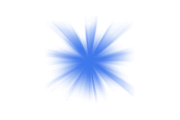 Blue light effect isolated on transparent background, simple radial glow png, flare, overlay