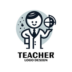 Teacher Vector Logo Design