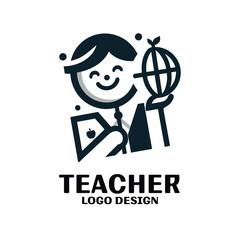 Teacher Vector Logo Design