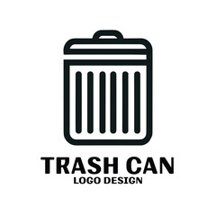Trash Can Vector Logo Design