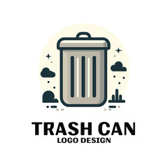 Trash Can Vector Logo Design