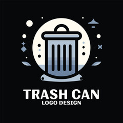 Trash Can Vector Logo Design