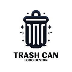Trash Can Vector Logo Design