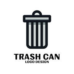 Trash Can Vector Logo Design