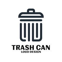 Trash Can Vector Logo Design