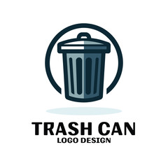 Trash Can Vector Logo Design