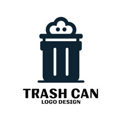 Trash Can Vector Logo Design