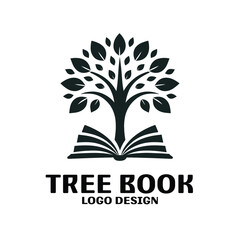 Tree Book Vector Logo Design
