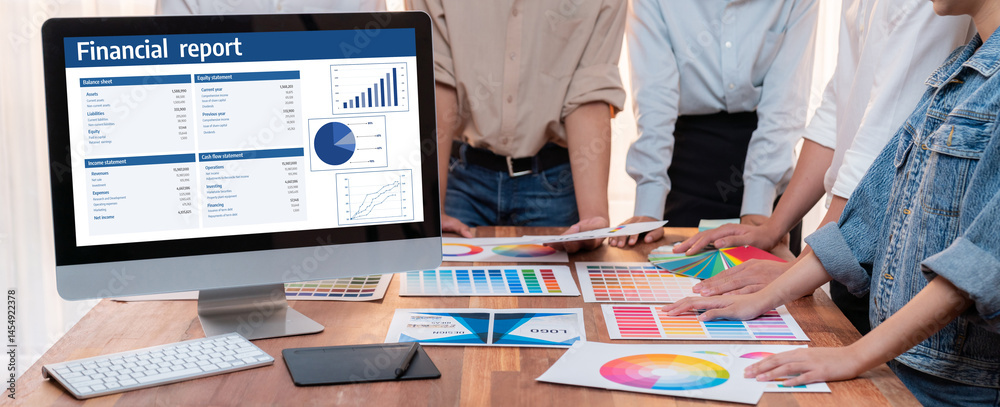 Poster business data dashboard provide business intelligence analytic for marketing strategy planning brisk