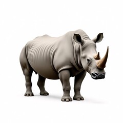 Obraz premium Powerful Rhinoceros 3D Model Wildlife Animal Render