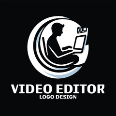 Naklejka premium Video editor Vector Logo Design