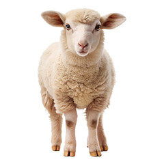 Fototapeta premium cute sheep standing on white background