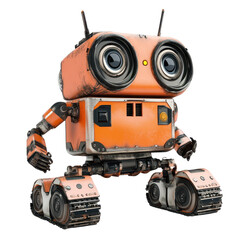 Cleaning Robot isolated on white background