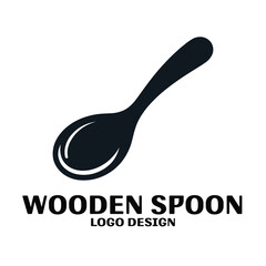 Wooden Spoon Vector Logo Design