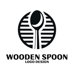Wooden Spoon Vector Logo Design