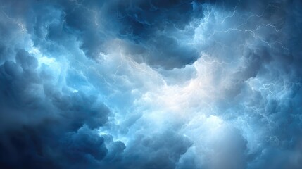 Obraz premium Dark Clouds Swirl With Vibrant Lightning Bolts Illuminating the Stormy Sky in This Dynamic Animation
