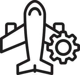 Airplane Icon  Aircraft Settings, Engineering or Aviation Configuration Symbol