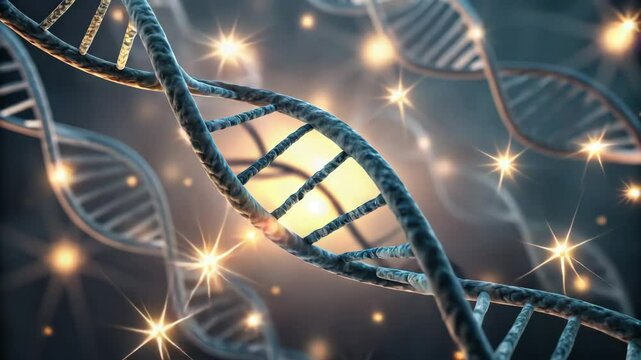 Genetics Medical breakthroughs , A vibrant DNA helix design merging surreal elements and colors, ideal for creative projects.