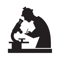 Scientist Laboratory Research Experiment Silhouette