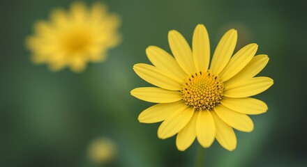 Yellow Flower Daisy with Green Background