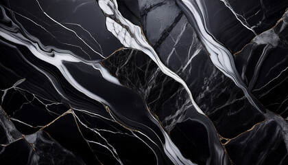 Obraz premium luxury black silver marble texture black background