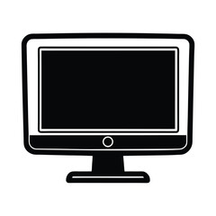 desktop computer monitor icon vector art silhouette